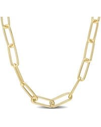 Italian Silver - 18k Over Paperclip Chain Necklace - Lyst