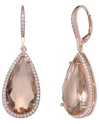 Genevive Jewelry - 18k Rose Gold Vermeil Cz Drop Earrings - Lyst