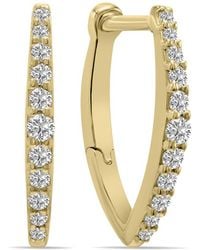 Lab Grown Diamonds - 14k 0.50 Ct. Tw. Lab-grown Diamond Huggie Hoops - Lyst