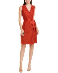 Diane von Furstenberg Juliana Lace Wrap Dress - Red