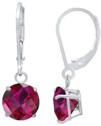 MaxColor - 10k 1.90 Ct. Tw. Lab-grown Ruby Dangle Earrings - Lyst
