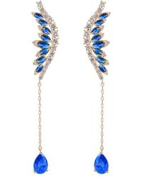 Eye Candy LA Luxe Collection Cz Angel Wing Earrings - Blue