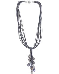 Saachi - Pearl & Leather Tahitian Winter Necklace - Lyst