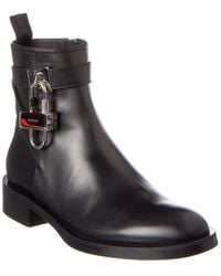 Givenchy - Lock Leather Bootie - Lyst