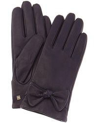 Bruno Magli - Knotted Bow Cashmere-lined Leather Gloves - Lyst