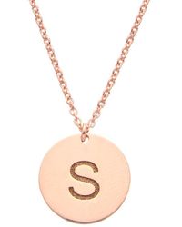 Italian Gold Over Silver - Initial Disc Pendant Necklace -Z) - Lyst