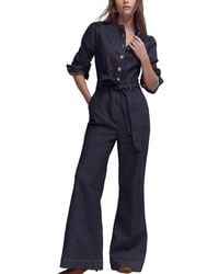 Boden - Petite Bootcut Button Denim Jumpsuit - Lyst