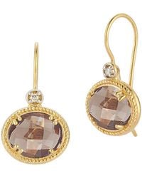 Reiss - 14K 4.94 Ct. Tw. Diamond & Smokey Topaz Earrings - Lyst