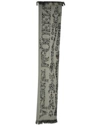 McQueen - Printed Fringed Scarf (authentic Pre-loved) - Lyst