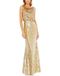 Mac Duggal - Sequined Sleeveless High Neck Gown - Lyst