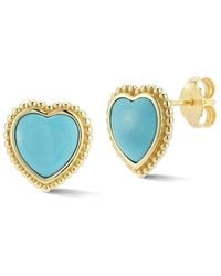 Sphera Milano - 14K Over Heart Studs - Lyst