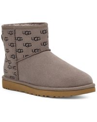 UGG - Classic Mini Embossed Logo Suede & Leather Classic Boot - Lyst