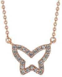 Suzy Levian - 14k Rose Gold 0.30 Ct. Tw. Diamond Butterfly Necklace - Lyst