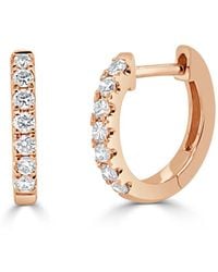 Sabrina Designs 14k Rose Gold 0.21 Ct. Tw. Diamond Huggie Earrings - White