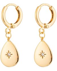 Eye Candy LA - Luxe Collection 24k Plated Cz Luna Earrings - Lyst
