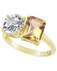 Suzy Levian - Gold Over Silver 5.00 Ct. Tw. Gemstone Toi Et Moi Ring - Lyst