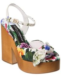 Dolce & Gabbana - Dg Logo Floral Jacquard Platform Sandal - Lyst