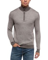 N.Peal Cashmere - Regent Birdseye 1/2-Zip Cashmere & Silk-Blend Mock Neck Sweater - Lyst