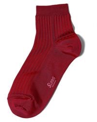 Stems - Silky Rib Quarter Socks - Lyst