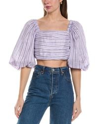 Sandro - Linen-Blend Top - Lyst