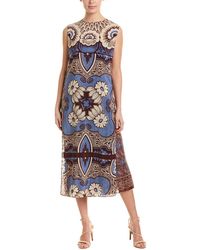 Valentino Long Printed Silk Dress - Purple
