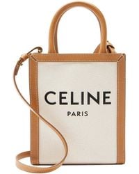 Celine - Canvas Leather Vertical Cabas Mini Tote (authentic Pre-loved) - Lyst