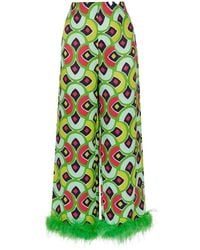Nocturne - Feather Boa Linen-blend Pant - Lyst