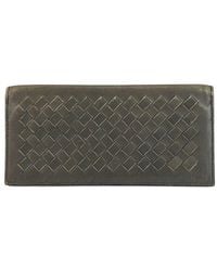 Bottega Veneta - Grey Intrecciato Leather Long Wallet (authentic Pre-loved) - Lyst