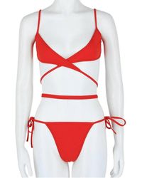 Balenciaga - 2Pc Logo Silk Bikini Set - Lyst