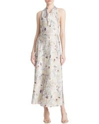 Vince - Wild Flower Cowl Neck Halter Dress - Lyst