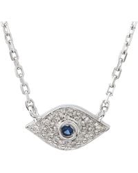 Gemstones - Silver 0.03 Ct. Tw. Diamond Evil Eye Necklace - Lyst
