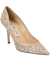 Jimmy Choo - Agnes Glitter & Leather Pump - Lyst