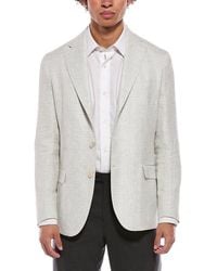 Eleventy - Single Breasted Linen & Wool-Blend Jacket - Lyst
