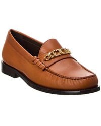 Celine - Luco Chain Detail Leather Loafer - Lyst