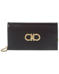 Ferragamo - Ferragamo Double Gancini Leather Mini Bag - Lyst