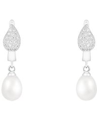 Splendid - 8-8.5Mm Pearl Cz Dangle Earrings - Lyst