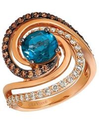 Le Vian - Deep Sea Blue Topaztm 14k Rose Gold 2.81 Ct. Tw. Diamond & London Blue Topaz Ring - Lyst