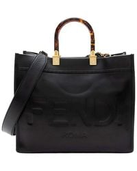 Fendi - Black Leather Sunshine Medium Shopper Tote (authentic Pre-loved) - Lyst