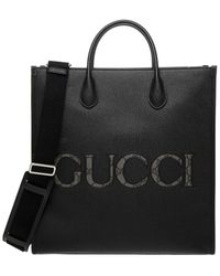 Gucci - Medium Canvas & Leather Tote - Lyst