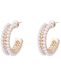 Eye Candy LA - Luxe Collection Glass Pearl Huggie Earrings - Lyst