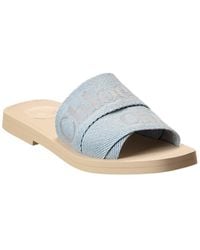 Chloé - Woody Logo Canvas Slide - Lyst