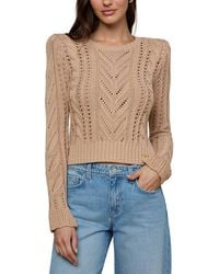 L'Agence - Mio Cable Crop Silk-Blend Pullover - Lyst