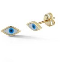 Ember Fine Jewelry - 14k Evil Eye Studs - Lyst