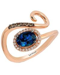 Le Vian - Le Vian Chocolatier 14k Rose Gold 1.01 Ct. Tw. Diamond & London Blue Topaz Ring - Lyst