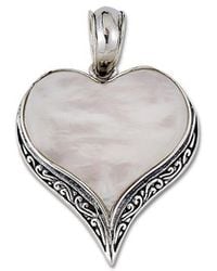 Samuel B. - Silver Mother-of-pearl Heart Pendant - Lyst