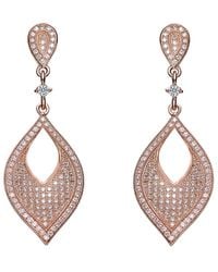 Genevive Jewelry - 14k Rose Gold Vermeil Cz Drop Earrings - Lyst