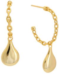 Argento Vivo - 14k Plated Oval Hoops - Lyst