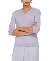 Lafayette 148 New York - V-neck 100% Cashmere Sweater - Lyst