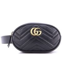 Gucci - Matelasse Leather Gg Marmont Belt Bag Leather (Authentic Pre- Loved) - Lyst