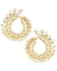 Eye Candy LA - Charlotte 24k Gold Plated Cz Loop Earrings - Lyst
